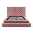 thumbnail image 4 of Eleonora Queen Size Luxurious Upholstered Velvet Bed in Pink Color, 4 of 9