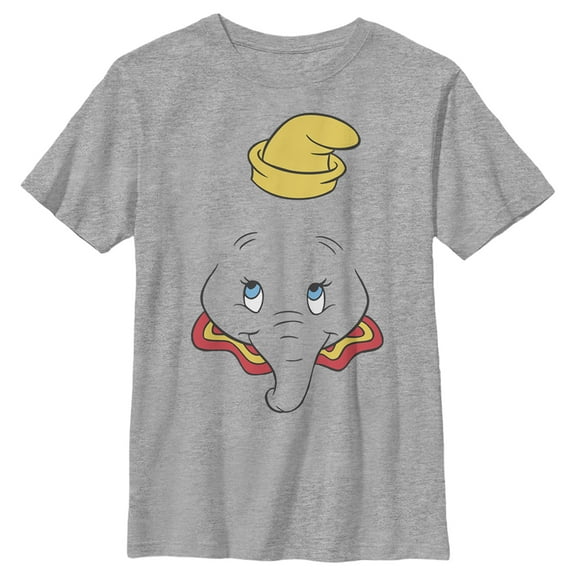 Boy's Dumbo Front Portrait Clown Pose Graphic Tee Athletic Heather X Large