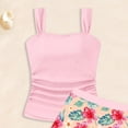 thumbnail image 3 of YEPGAR Girls Tankini Swimsuit 2 Piece Printed Bathing Suit Girls' Swimwear for 7-16 Years (Pink, 7-8 Years), 3 of 5