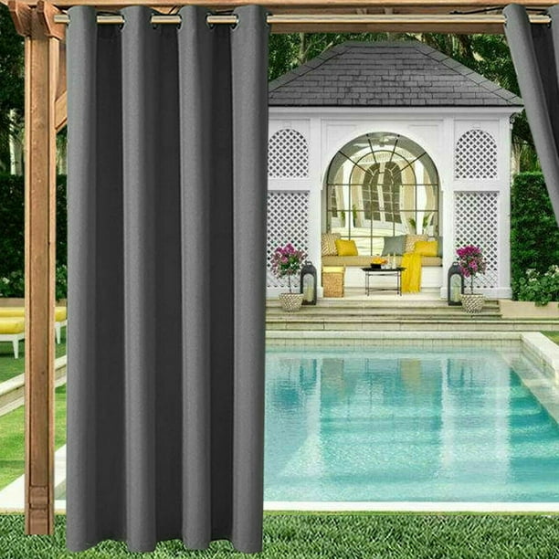 MIFXIN Home Curtains Waterproof Outdoor Solid Cabana Grommet Top
