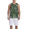 thumbnail image 4 of Easygdp Green Snakeskin Men's Mesh Basketball Jersey Quick Drying Sleeveless Shirts Fitted Muscle Tank Tops Sport Round Neck T-Shirt - X-Large, 4 of 9