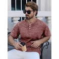 thumbnail image 3 of GENTS BLISS Short Sleeve Henley Men Shirts Crew Neck T shirts for Men Casual Printed Face Shirts for Men, 3 of 7