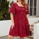 thumbnail image 5 of Vestido Suelto Vestido de línea A Mujer Hasta la rodilla Lentejuelas de gran tamaño Citas de vacaciones (Rojo 4XL) Ygjytge para Mujer Rojo T XL, 5 of 6