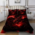 thumbnail image 1 of Erosebridal Magic Animal Coverlet Set Queen, Red Dragon Bedding Set, Boho Mandala Floral Decorative, 3pcs, 1 of 5