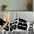thumbnail image 3 of Meme Soft Flannel Fleece Throw Blanket, Simplistic Monochrome Design Cool Story Bro Tell It Again Typography, Cozy Plush for Indoor and Outdoor Use, 50" x 70", Charcoal Grey and White, by Ambesonne, 3 of 5