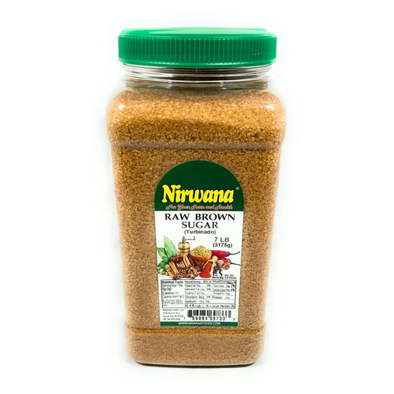 NIRWANA RAW BROWN SUGAR (Turbinado) 7 LB (3175g)