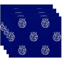Simply Daisy 18" x 14" Fancy-Bulb Holiday Print Placemats, Set of 4