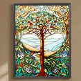 thumbnail image 1 of Cuadros Decorativos Pintura de diamante 5D DIY Taladro redondo completo Vidrieras Árbol Kit Decoración (A7345) Wdftyju embutido en tela, 1 of 7