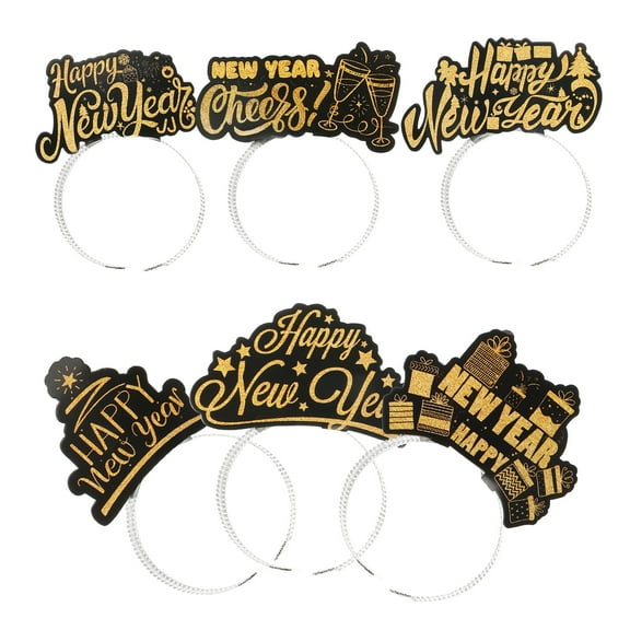 GOOHOCHY Circular Band Headgear Multi New Year Party Favor 6Pcs 5.9x3.2x0.8in