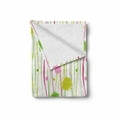 thumbnail image 2 of Green and Pink Soft Flannel Fleece Blanket, Doodle Style Random Wavy Stripes with Big Small Spots Kids Art Theme, Cozy Plush for Indoor and Outdoor Use, 60" x 80", Green Pink White, by Ambesonne, 2 of 6