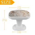 thumbnail image 4 of HemaKayy 4 Pack 1.2" Decorative Cabinet Knobs - Elegant, ABS Glass Square White Handles for Kitchen, Bedroom, Bathroom, and Home Furniture Decor - Unique Marble Texture, 4 of 6