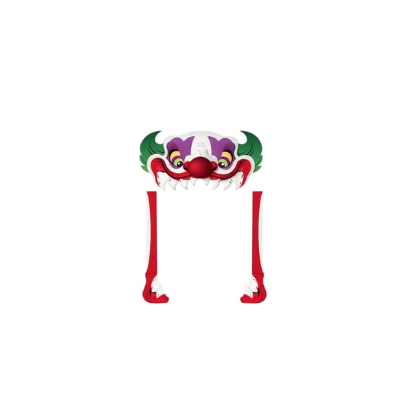 Halloween Door Decorations with Spooky Clown Archway Design, Weather Resistant Outdoor Front Porch Decor for Seasonal Parties and Yard Display, Creepy Halloween Party Supplies
