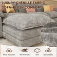 thumbnail image 6 of Homall 3-seat Cloud Couch L-shaped Sectional Sofa with reversible toffee chair Movable Footrest Sofa, Gray, 6 of 7