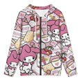 thumbnail image 3 of Kuromi And My Melody Zip-Up Hoodie Pullover Hooded Long Sleeve Sweatshirts Tops Blouse with Pocket for Mens Womens, 3 of 8
