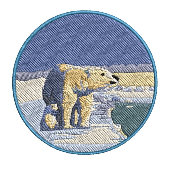 Polar Bear & Cub Alaska Embroidered Patch Iron/Sew-On Applique Travel Souvenir