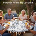 thumbnail image 3 of Round Outdoor Tablecloth with Umbrella Hole and Zipper, Purple Palm Tree Tablecloth with Elastic Waterproof, Tropical Summer Botanical Forest Modern Patio Table Covers for 36" - 44" Pool Tables, 3 of 9