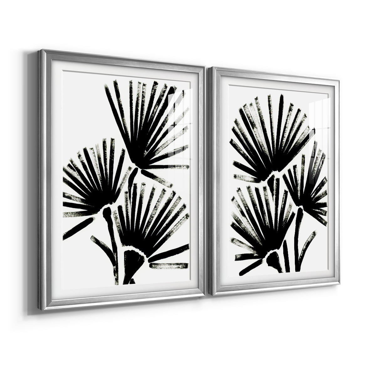 Wexford Home Fan Brush I Premium Framed Print, 22.5" x 30.5" - Ready to Hang, Silver (Set of 2)