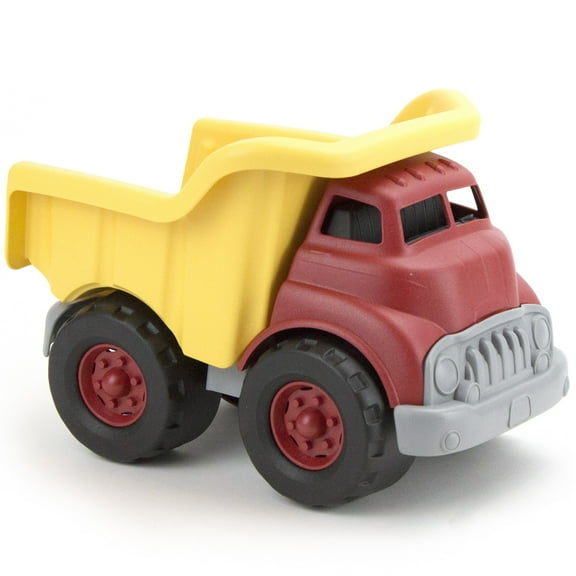 Green Toys: Dump Truck - Yellow & Red - Toy Construction Vehicle, Realistic Bed, Transportation, Push & Pull Play, Recycled Material, Kid-Toddler 2 