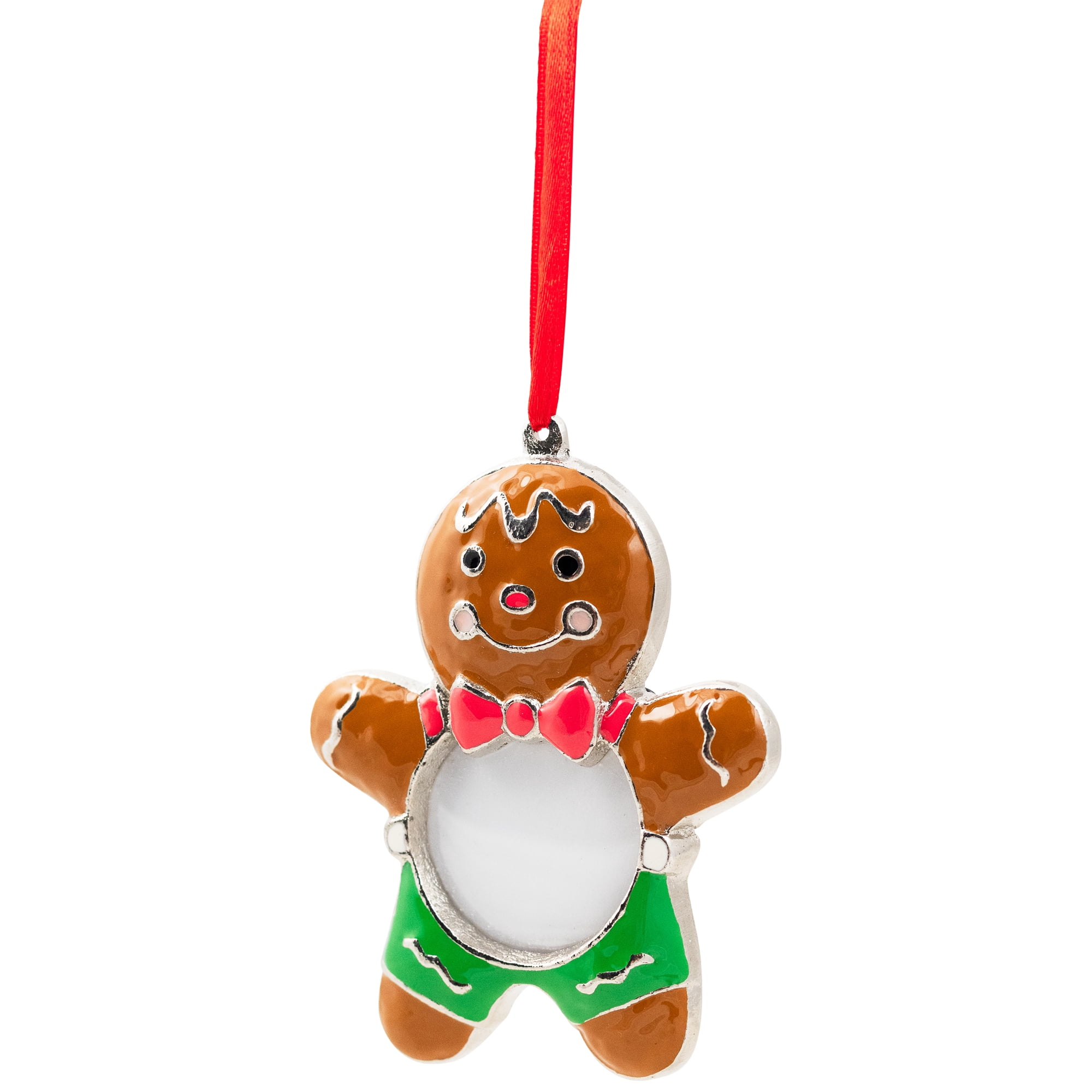 Gingerbread Man Photo Frame Christmas Ornament - 4"