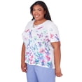 thumbnail image 3 of Alfred Dunner Womens Plus-Size  Butterfly Border Shirt Sleeve Top, 3 of 6