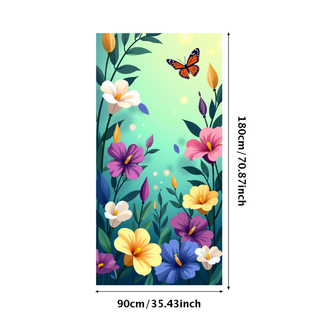 Vibrant Floral and Butterfly Background Banner Party Decorations Backdrop for Garden Parties Outdoor Celebrations Spring Festivities Photo Props