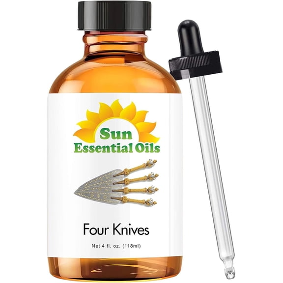 Sun Essentials Oils Four Knives 4 oz Bottle with Dropper