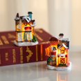 thumbnail image 2 of Manunclaims Christmas Ornament Luminous Shatterproof European Style Micro Landscape Fadeless Miniature House Figurine Display for Home, 2 of 8