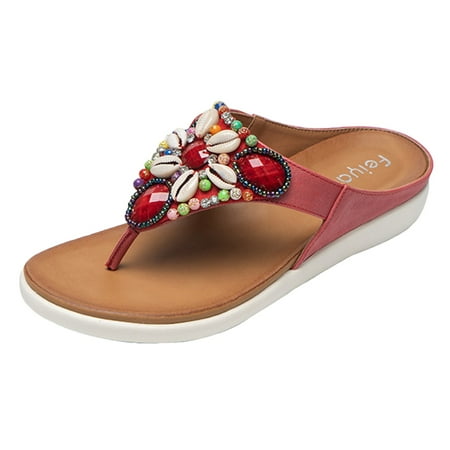 

Larisalt Platform Sandals Women Women s Gladiator Flat Sandals Fisherman Strappy Sandals Ankle Strap Sandals Red