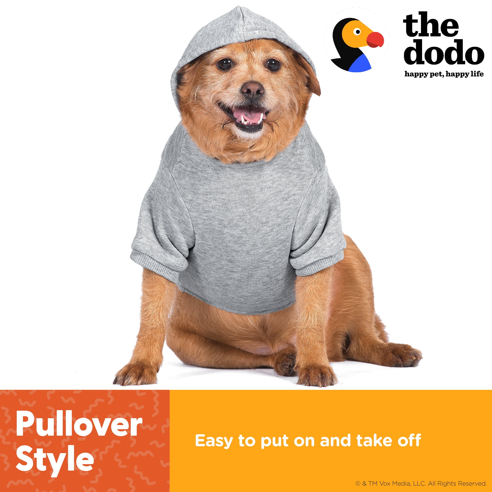 The Dodo Heather Gray Sundays Dog Hoodie LARGE