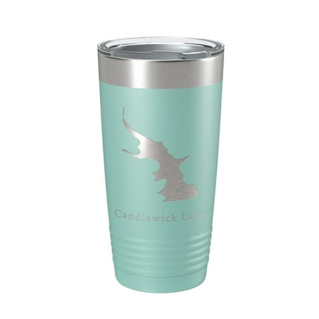 

Candlewick Lake Map Tumbler Travel Mug Insulated Laser Engraved Coffee Cup Illinois 20 oz Teal