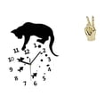thumbnail image 1 of Reloj Colgante Silencioso De Gato Con Escultura De Gestos De Dedo, Movimiento Silencioso Para Sala De Estar Creativa, Casa De Campo, Comedor, Decoración De Estantes, 1 of 8