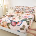 thumbnail image 3 of Homewish Chic Butterflies Twin Sheet Sets,Rustic Flower Floral Twin Fitted Sheet,Country Autumn Leaves Flat Sheet For Girls Teens,Breathable Home Decor,3 Pieces, 3 of 7