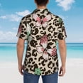 thumbnail image 4 of Vsdgher Leopard Dots Print Men's Hawaiian Shirts Button Down Tropical Holiday Beach Shirts Vacation Clothes,Medium, 4 of 7