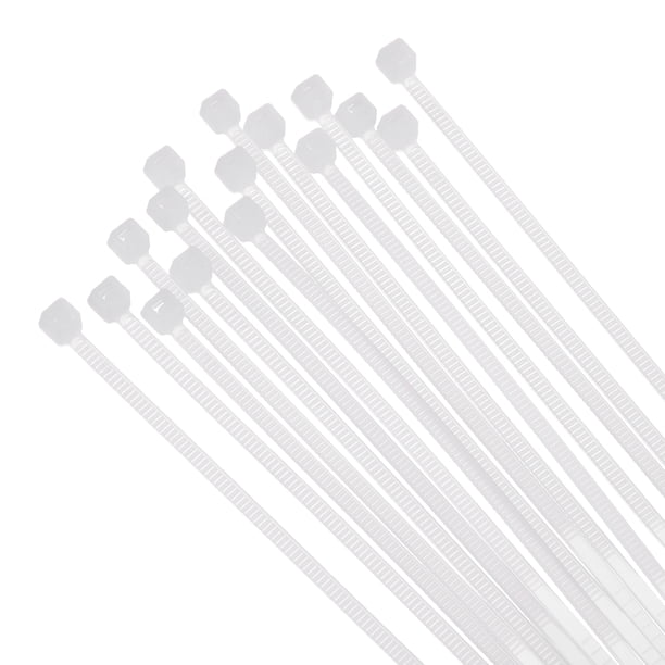 Uxcell 100PCS Bridas de Cable de 6 Pulgadas, Bridas de Nylon Autocierre de Alta Resistencia con 18 LBS de Resistencia a la Tracción Blancas