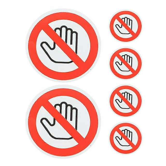 Self Adhesive Safety Labels Warning Stickers Red for Warning 6Pcs