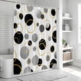 thumbnail image 5 of Black Polka Dots Shower Curtain Set - Long 72" x 84" Washable Bathtub Curtain with 12 Hooks, Modern Abstract Art Waterproof Fabric Stall Shower Curtains for Bathroom/Bathtub Décor, 5 of 6
