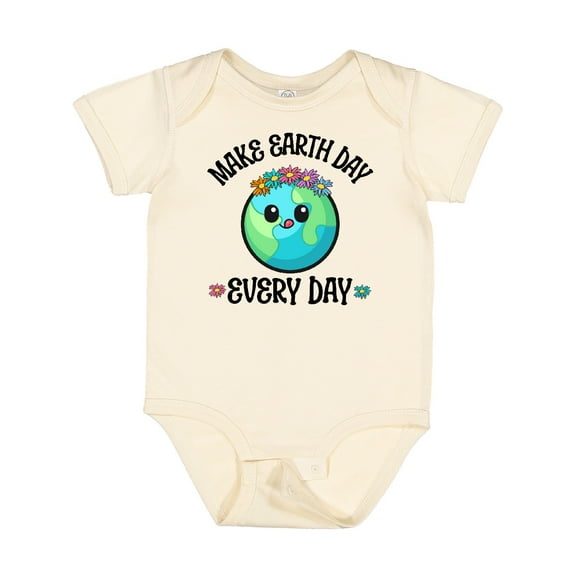 Inktastic Make Earth Day Every Day 2024 Girls Baby Bodysuit