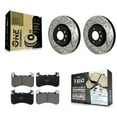 thumbnail image 1 of Transit Auto Front Coated Drilled Slotted Disc Brake Rotors and Ceramic Pads Kit for Car Land Rover Range Sport KDT-101316, 1 of 11