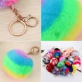 thumbnail image 3 of Pom Pom Keyring Faux Fur Decorative Fuzzy Ball Keychain Bag Charm for Women, 3 of 10