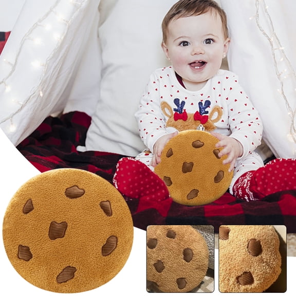 Fwttom Throw Pillows, Cookies Food Shape Throw Pillows for Couch, Novelty Filled Kids Floor Sofa Sofa Cushion Bedroom Decoration Gifts