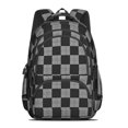 thumbnail image 2 of Black and Gray Checkered Pattern Backpack for School, Cute School Bag with Adjustable Shoulder Straps and Padded Back, 16.9"x12.6"x5.9", 2 of 5