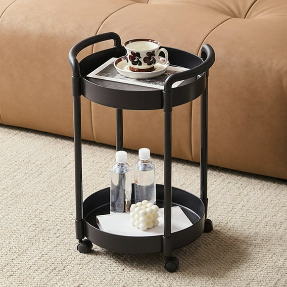 Carrito de Almacenamiento con Ruedas para Mesa Auxiliar | Organizador Móvil para Mesita de Noche | Estante de Almacenamiento de Plástico con Ruedas para Dormitorio, Sala de Estar, Escritorio de Estud