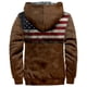 thumbnail image 3 of Men's Flag Print Jacket Men's Spring And Autumn Casual Trend Zipper Hooded Jacket L, 3 of 3