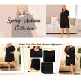 thumbnail image 3 of Agnes Orinda Women's Plus Size Mother's Day Night Shirts Short Sleeve Round Neck Pajamas Nightgowns 2X Black, 3 of 8