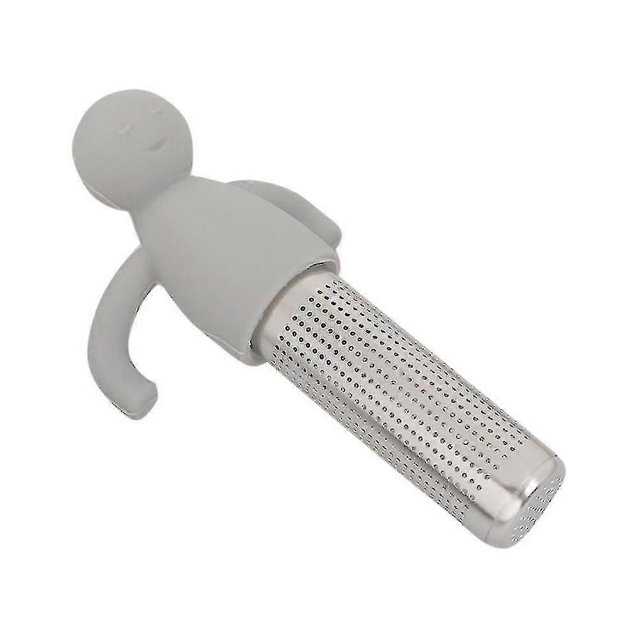 Jinxiu Creative Silicone Tea Strainer Making Tools Stainless Steel Drain Partition1pcs-grey