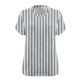 thumbnail image 3 of Hvyesh Women's Plus Size Short Sleeve Tops 2025 Summer Casual T-Shirts Stripe Loose Fit Blouses V Neck Shirts Holiday Tee, 3 of 4