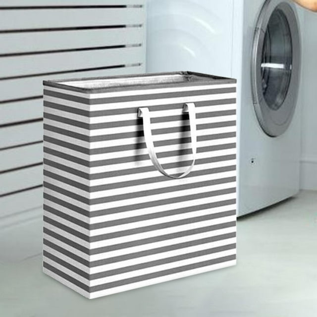 Contenedor Cesto de ropa grande perfecl Contenedor de cesta de almacenamiento 100ml gris blanco