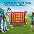 thumbnail image 3 of Giant 4-to-Score Game Set, 3-Level Height Adjustable Jumbo 4-in-a-Row Game with Quick-Release Slider, Mini Basketball, Golf & Ring Toss Set for Family Party, Outdoor & Indoor, 3 of 8