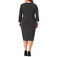 thumbnail image 3 of Vestidos de cóctel para mujeres de talla grande Agnes Orinda para el Día de San Patricio, vestido midi lápiz bodycon vintage con volantes de manga 3/4 1X Negro, 3 of 6