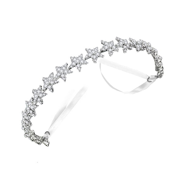 EXHUMKY Eye-Catching White Bridal Crown Lightweight for Engagement Parties